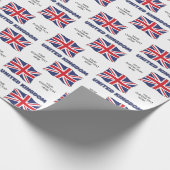 Papier Cadeau Custom Text United Kingdom Flag (Coin)