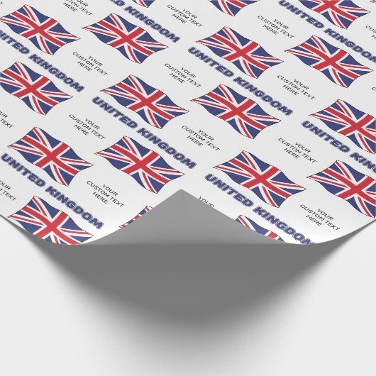 Papier Cadeau Custom Text United Kingdom Flag (Coin)