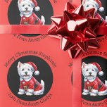 Papier Cadeau Custom Westie Red Christmas<br><div class="desc">Ce West Highland Terrier est prêt pour Noël. Si vous souhaitez des modifications,  vous pouvez m'envoyer un message bleu dans la section Accueil de mon magasin.</div>