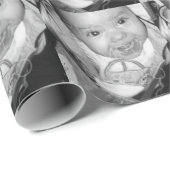 Papier Cadeau Customisez votre motif photo noir blanc (Coin rond)