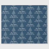 Papier Cadeau Customizable Blue White Christmas and New Year (Plat)