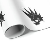 Papier Cadeau Customizable Punk Jawless Skull Version 2 (Coin rond)