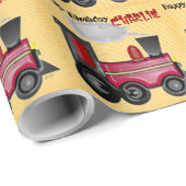 Papier Cadeau Customize your Birthday Train (Coin rond)