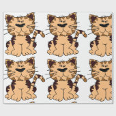 PAPIER CADEAU CUT BEIGE ET CHAT BROWN (Plat)