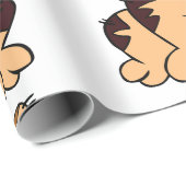 PAPIER CADEAU CUT BEIGE ET CHAT BROWN (Coin rond)
