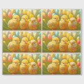 Papier Cadeau Cute 3 Pâques Collection de poulet (Plat)