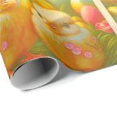 Papier Cadeau Cute 3 Pâques Collection de poulet (Coin rond)