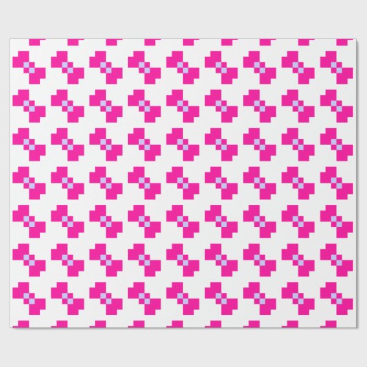 Papier Cadeau Cute 8 bits Pixel Bow (Plat)