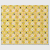 Papier Cadeau Cute abeille à miel et ruches d'abeilles (Plat)