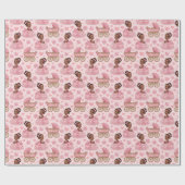 Papier Cadeau Cute African American Baby Girl Pink (Plat)