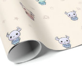 Papier Cadeau Cute Alien Wrapping Paper (Coin rond)