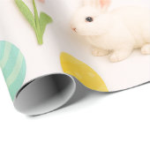 Papier Cadeau Cute and Colorful Bunny Chicken & Easter Eggs  (Coin rond)