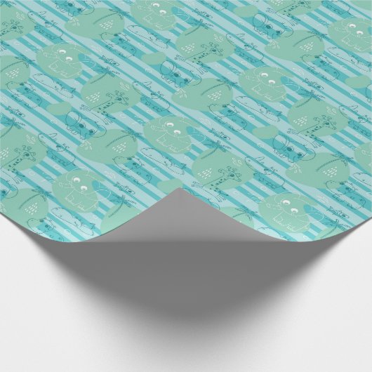 Papier Cadeau Cute animals playing with water 1 (Coin)