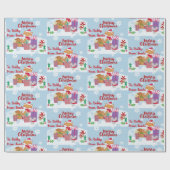 Papier Cadeau Cute Animaux De Père Noël Ajouter Nom Fox Mouse Ne (Plat)