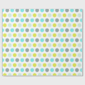 Papier Cadeau Cute Aqua Mint Blue Yellow Polka Dot Motif (Plat)