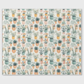 Papier Cadeau Cute Aquarelle Plante Jardin (Plat)