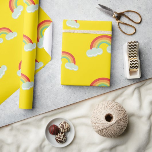 Papier Cadeau Cute arc-en-ciel avec Motif nuages (Artisanat)