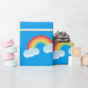 Papier Cadeau Cute arc-en-ciel avec Motif nuages