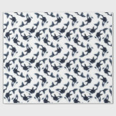 Papier Cadeau Cute Arctic Orca Motif Blanc (Plat)