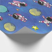 Papier Cadeau Cute astronaute étoile spatiale Planète (Coin)