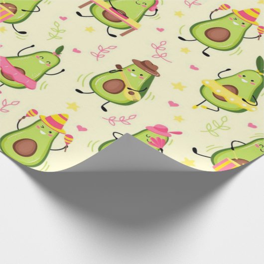 Papier Cadeau Cute Avocado Pattern  (Coin)