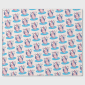 Papier Cadeau Cute Axolotl Écouter De La Musique (Plat)