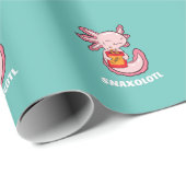 Papier Cadeau Cute Axolotl Lover Snaxolotl Kawaii (Coin rond)