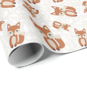 Papier Cadeau Cute Baby Fox (Coin rond)