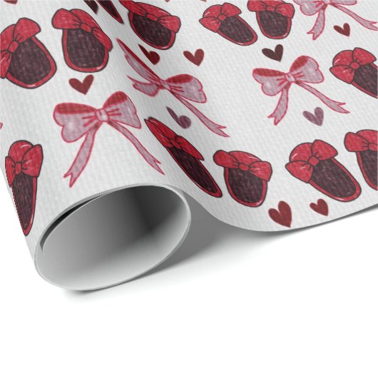 Papier Cadeau Cute Baby Girl Slippers Wrapping Paper (Coin rond)