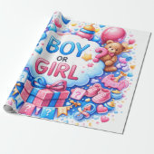 Papier Cadeau Cute Baby Pattern Wrapping Paper (Déroulé)