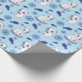 Papier Cadeau Cute Baby Polar Bears Pattern Wrapping Paper (Coin)