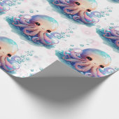 Papier Cadeau Cute Baby shower octopus aquarelle (Coin)