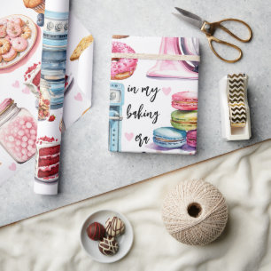 Papier Cadeau Cute Baking Aquarelle Pâtisserie sur mesure Citati