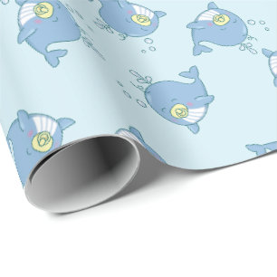 Papier Cadeau Cute baleine Baby shower Kawaii
