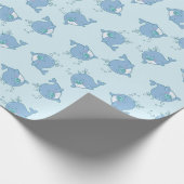 Papier Cadeau Cute baleine Baby shower Kawaii Boy Blue (Coin)