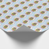 Papier Cadeau Cute Bear Holding Gingerbread House Holiday Wrap (Coin)