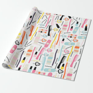 Papier Cadeau Cute Beautician Wrapping Paper