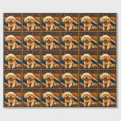 Papier Cadeau Cute Bichon Frise Chien Chien Chien Chien Retro Po (Plat)