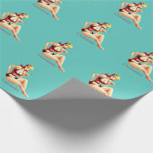 Papier Cadeau Cute Blonde Martini Bikini Girl Thunder_Cove (Coin)