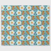 Papier Cadeau Cute Blue Eggs Bacon Strawberries Blueberries  (Plat)