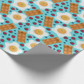 Papier Cadeau Cute Blue Eggs Bacon Strawberries Blueberries  (Coin)