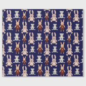 Papier Cadeau Cute Blue Teddy Bear Motif de jouet de chat (Plat)