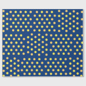 Papier Cadeau Cute Blue, Yellow & Pastel Orange Polka Dots (Plat)
