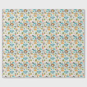 Papier Cadeau Cute Boho Jungle Animaux Anniversaire (Plat)