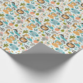 Papier Cadeau Cute Boho Jungle Animaux Anniversaire (Coin)