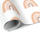 Papier Cadeau Cute Boho Rainbow Pink Pastel (Coin rond)