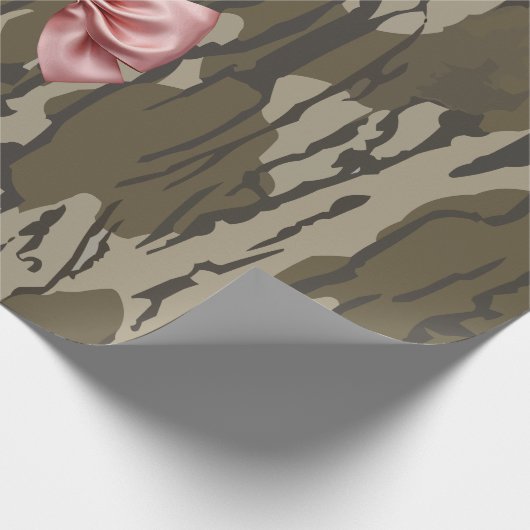 Papier Cadeau Cute Bottomland Camo esthétique Pink Ribbon Bow (Coin)