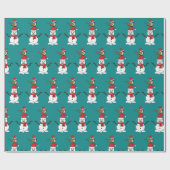 Papier Cadeau Cute Bruant sur Snowman (Plat)