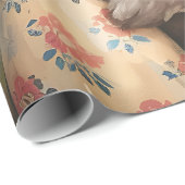 Papier Cadeau Cute Bunny Eggs Flowers Easter  (Coin rond)