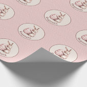 Papier Cadeau Cute Bunny Hugging Polka Dot Egg Monogram